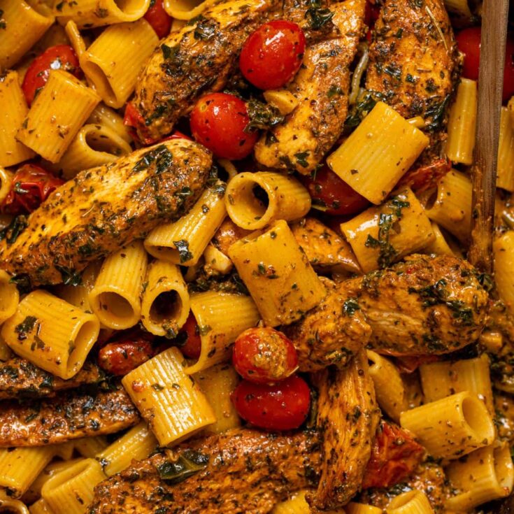 Creamy Tuscan chicken breast pasta Recipe
