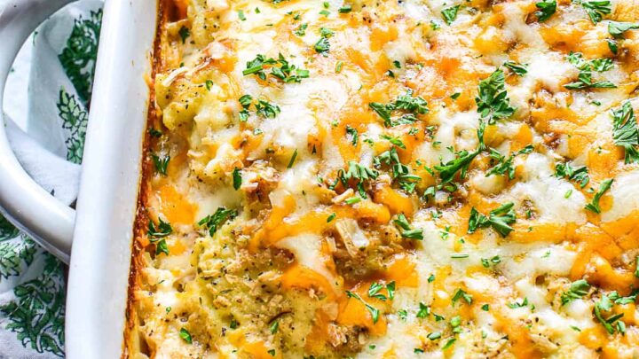 One Pan Cheesy Chicken Breast Casserole Recipe One Pan Cheesy Chicken Breast Casserole Recipe